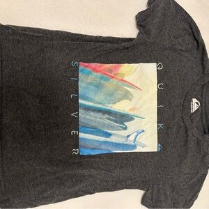 Quiksilver Dark Gray Tee with Colorful Print